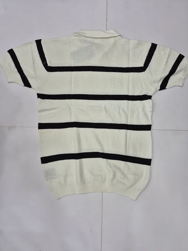 White_Knited_Half_Sleeve_Polo_T-Shirt_for_Men