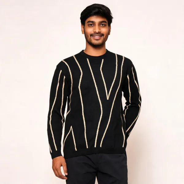 Black_Knited_Round_Neck_Full_Sleeve_T-Shirt_for_Men