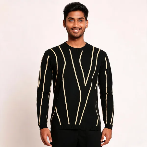 Black_Knited_Round_Neck_Full_Sleeve_T-Shirt_for_Men