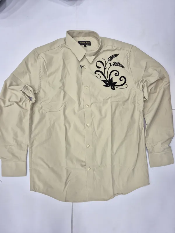 Beige_Velvet_Embroidery__Full_Sleeve_Shirt_for_Men