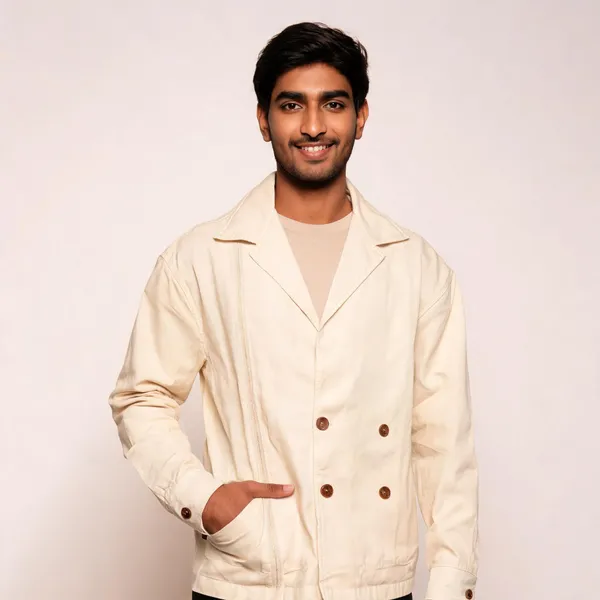 Cream_Four_Button_Jacket_for_Men