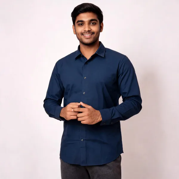 Navy_Solid__Imported_Full_Sleeve_Shirt_for_Men