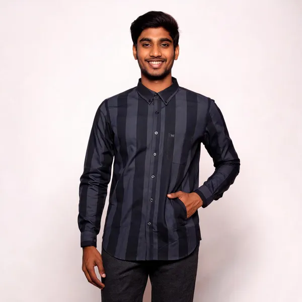 Black__Oxford_Striped_Shirt_for_Men