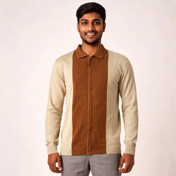 Beige_Knited_Full_Zipper_Full_Sleeve_T-Shirt_for_Men