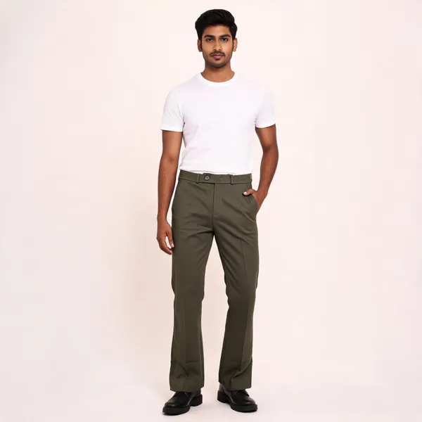 Olive_Green_Boot_cut_Trousers_for_Men