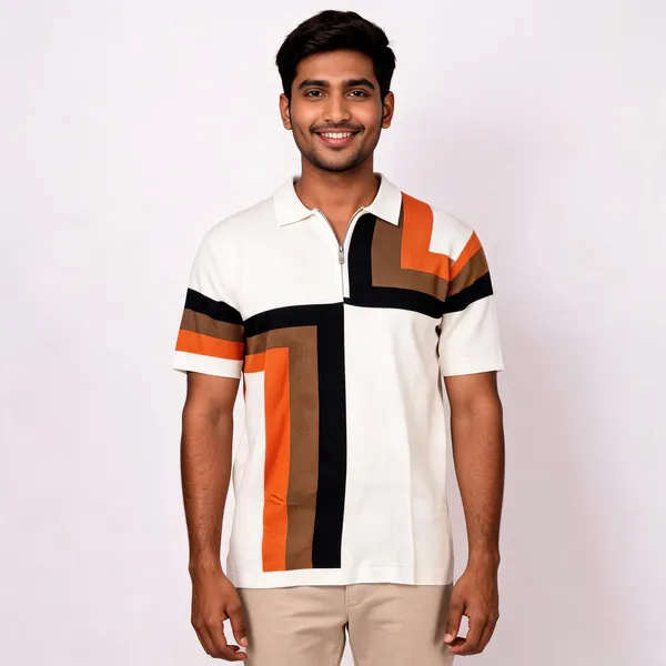 Off_White_Knited_Half_Sleeve_Zip_T-Shirt_for_Men