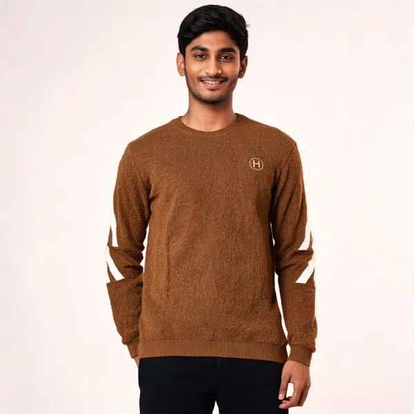 Brown_Knited_Round_Neck_Full_Sleeve_T-Shirt_for_Men