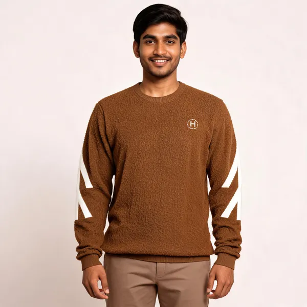 Brown_Knited_Round_Neck_Full_Sleeve_T-Shirt_for_Men
