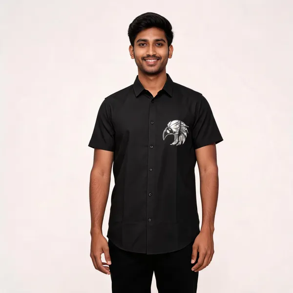 BLack_Stichless_Imported_Vinail_Print_Half_Sleeve_Shirt_for_Men