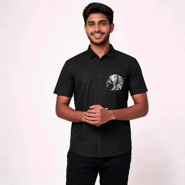 BLack_Stichless_Imported_Vinail_Print_Half_Sleeve_Shirt_for_Men