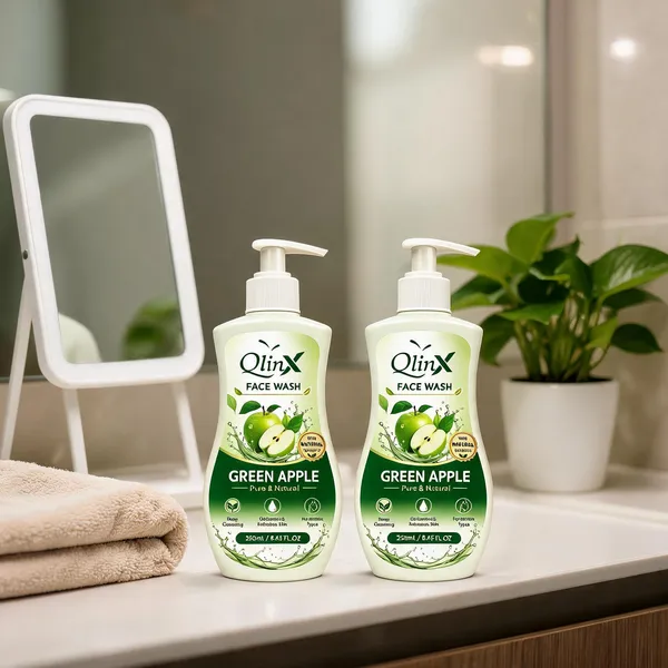 Qlinx_Green_Apple_Extract_Oil_Control_Face_Wash_Pack_Of_2