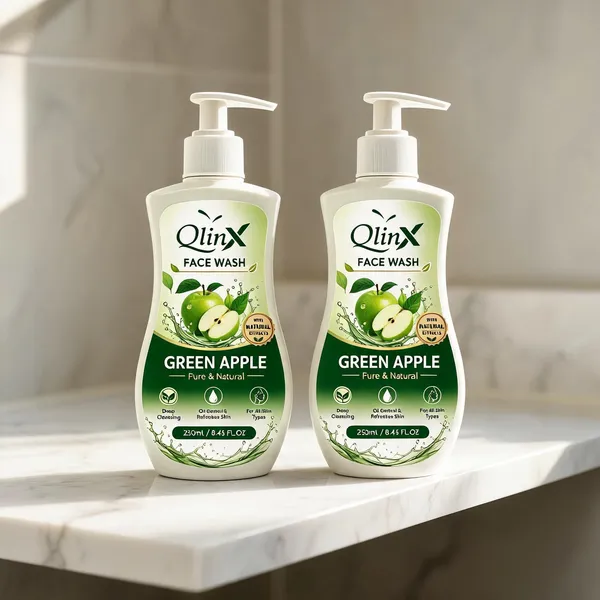 Qlinx_Green_Apple_Extract_Oil_Control_Face_Wash_Pack_Of_2