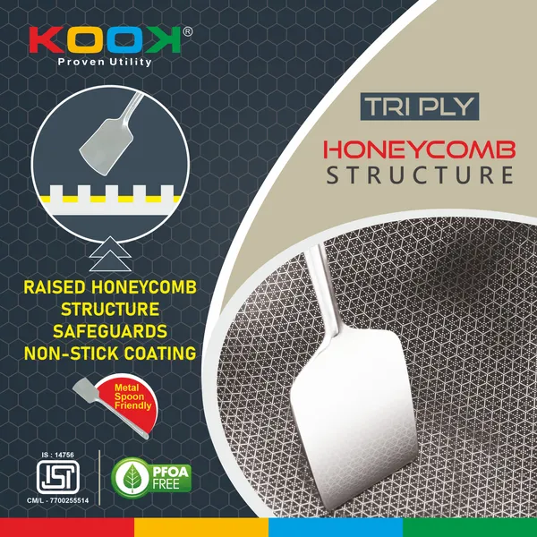 TRIPLYNONSTICK_(HONEY_COMB)_DEEP_KADAI_WITH_GLASS_LID