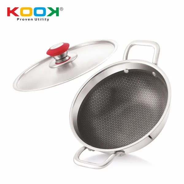 TRIPLYNONSTICK_(HONEY_COMB)_DEEP_KADAI_WITH_STAINLESS_STEEL_LID