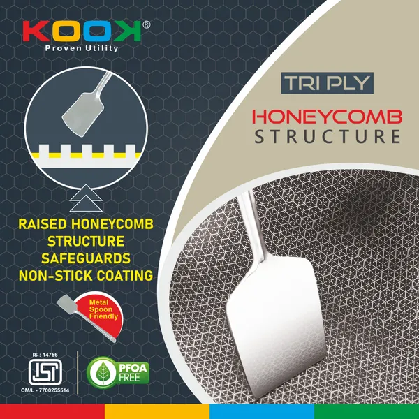 TRIPLYNONSTICK_(HONEY_COMB)_DEEP_KADAI_WITH_STAINLESS_STEEL_LID
