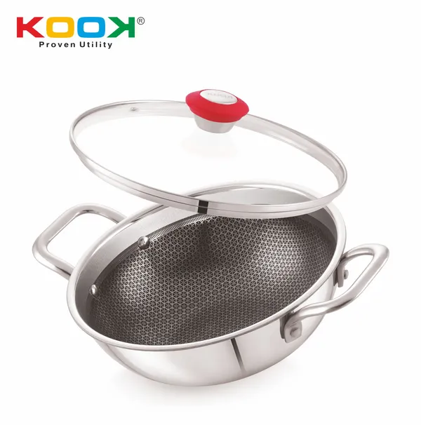 TRIPLYNONSTICK_(HONEY_COMB)_DEEP_KADAI_WITH_GLASS_LID