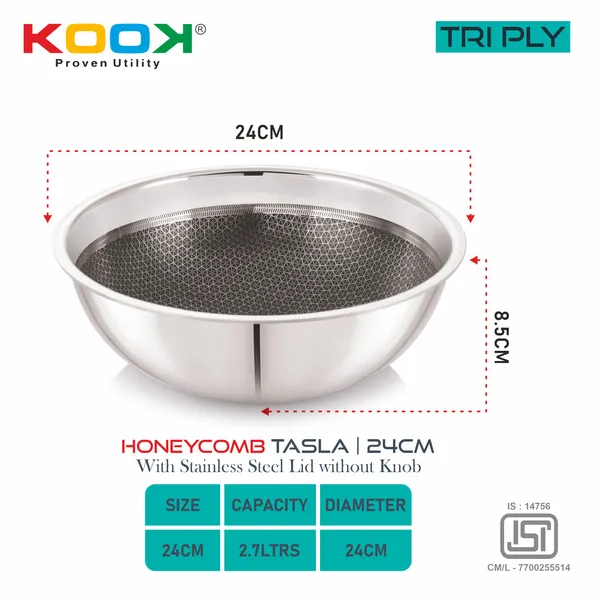 TRIPLY_NONSTICK_(HONEY_COMB)_DEEP_TASLA_WITH_STAINLESS_STEEL_LID