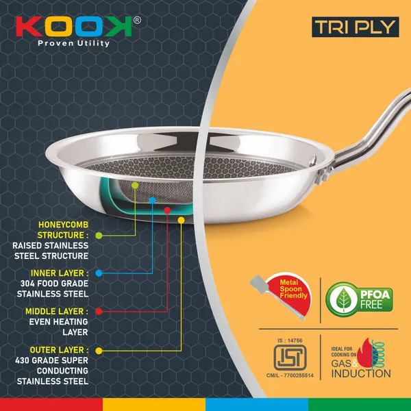 TRIPLYNONSTICK_(HONEY_COMB)_(TAPER)_FRY_PAN