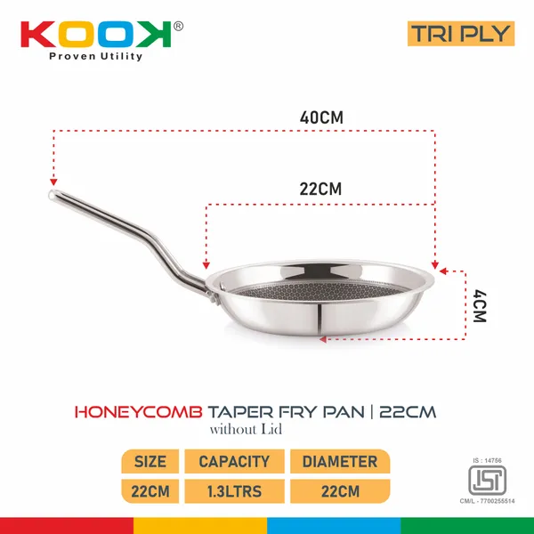TRIPLYNONSTICK_(HONEY_COMB)_(TAPER)_FRY_PAN