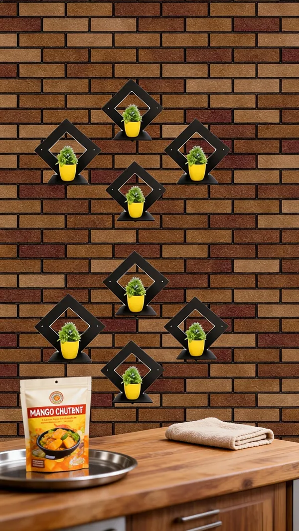 Metal_Modern_Diamond_Wall_Hanging_Planter_With_Yellow_Pots