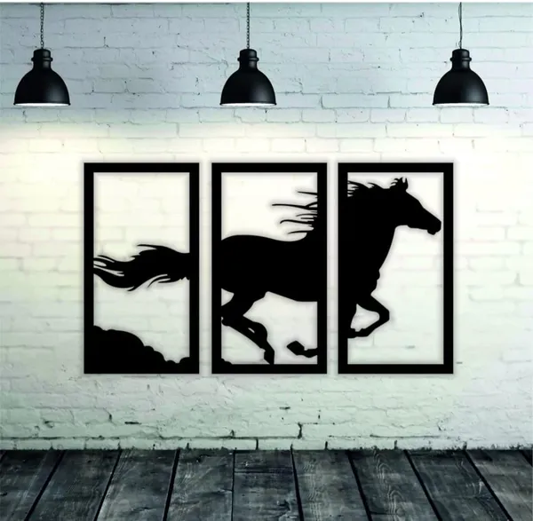 Metal_Contemporary_Running_Horse_Silhouette_3_Panel_Wall_Art