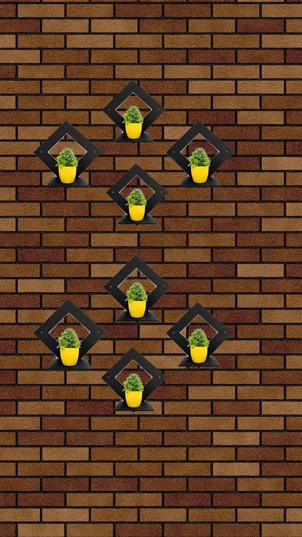 Metal_Modern_Diamond_Wall_Hanging_Planter_With_Yellow_Pots