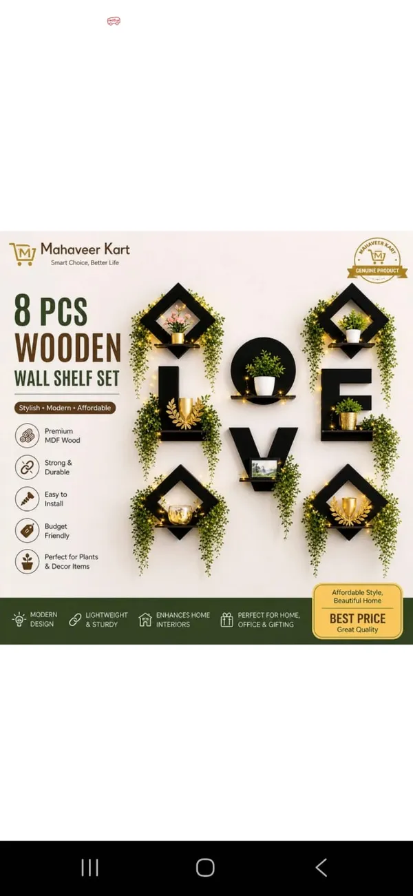 Wood_Modern_Love_Letter_Wall_Shelf_Set_With_LED_Lights