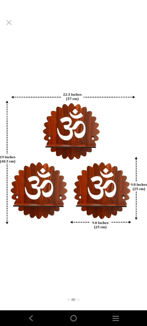Wood_Traditional_Om_Symbol_Carved_Wall_Mounted_Pooja_Shelf_Set_Of_3
