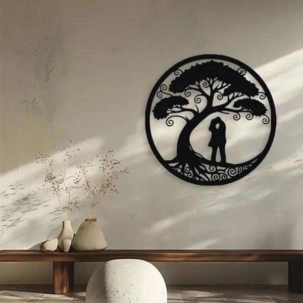 Metal_Black_Circular_Couple_Tree_Of_Life_Silhouette_Wall_Art