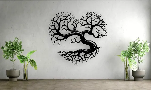 Metal_Contemporary_Heart_Tree_Of_Life_Silhouette_Wall_Art