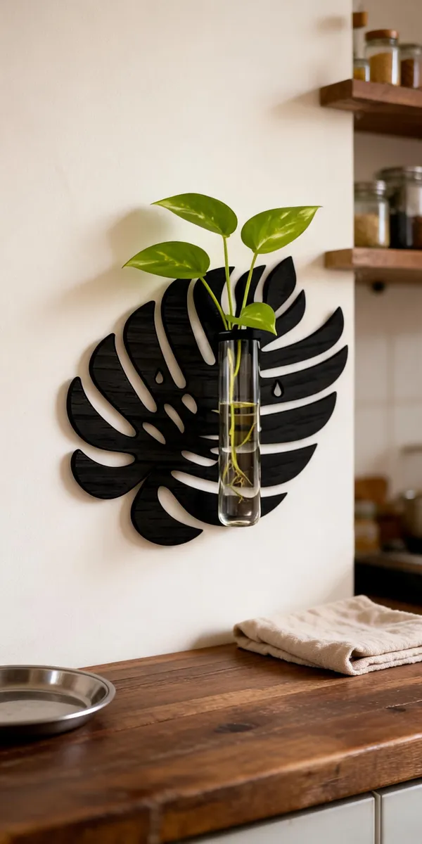Wood_Botanical_Monstera_Leaf_Wall_Planter_With_Glass_Vase