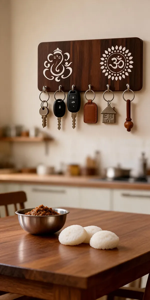 Wood_Traditional_Ganesha_Om_Wall_Mounted_Key_Holder_6_Hooks