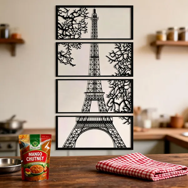 Metal_Modern_Eiffel_Tower_Silhouette_4_Panel_Wall_Art