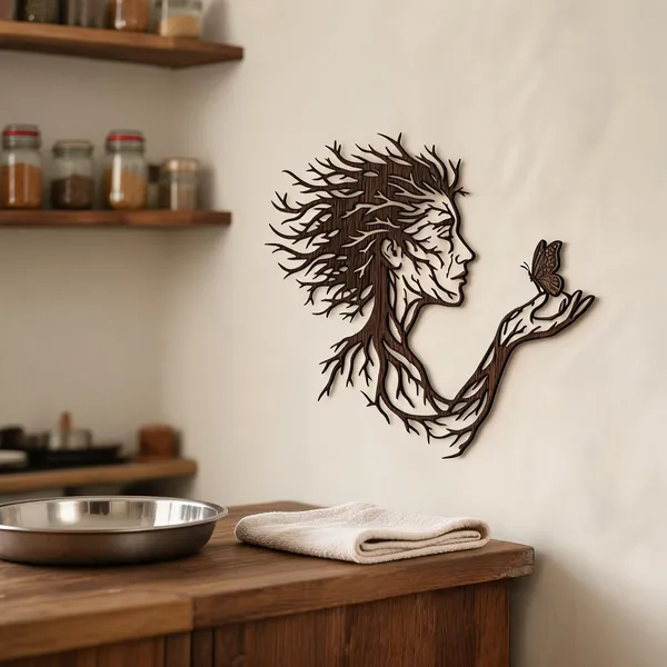 Metal_Contemporary_Woman_Nature_Silhouette_Wall_Art