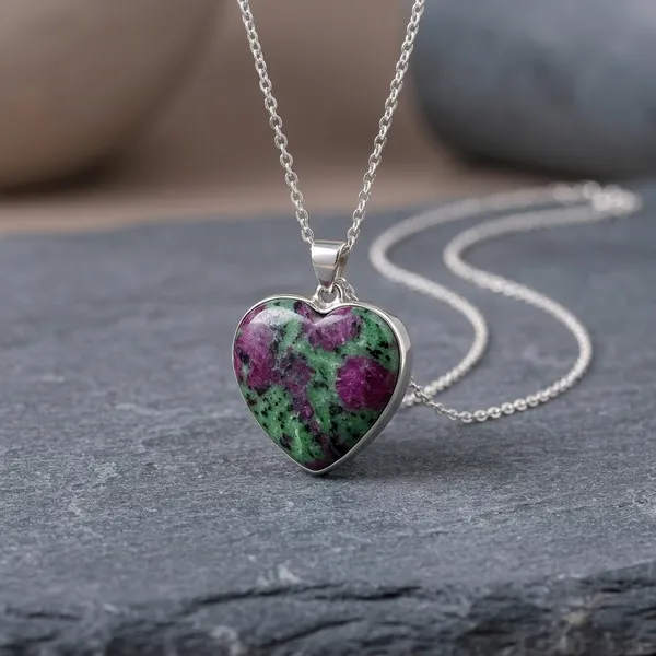 Purple_And_Green_Ruby_Zoisite_Heart_Shaped_Gemstone_Pendant
