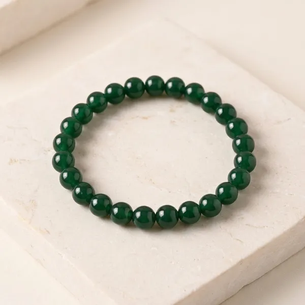 Green_Onyx_Beaded_Stretch_Bracelet_For_Men_And_Women