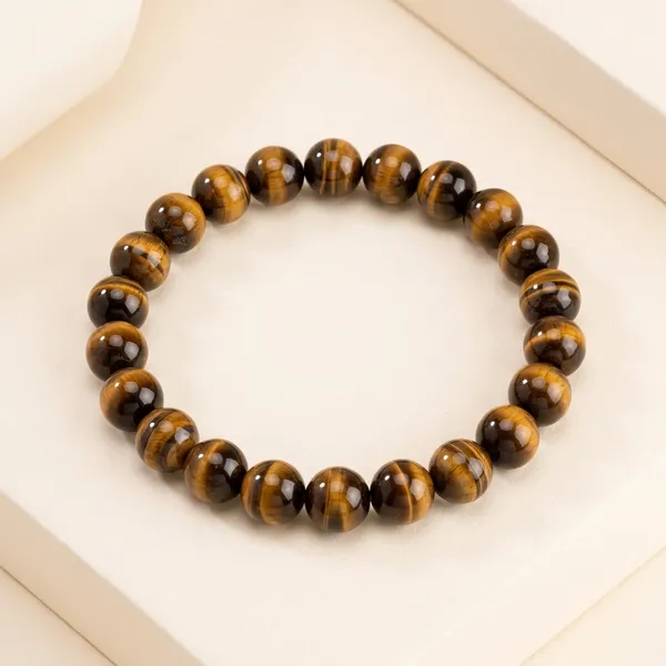 Maroon_Tiger_Eye_Beaded_Stretch_Bracelet_For_Men_And_Women