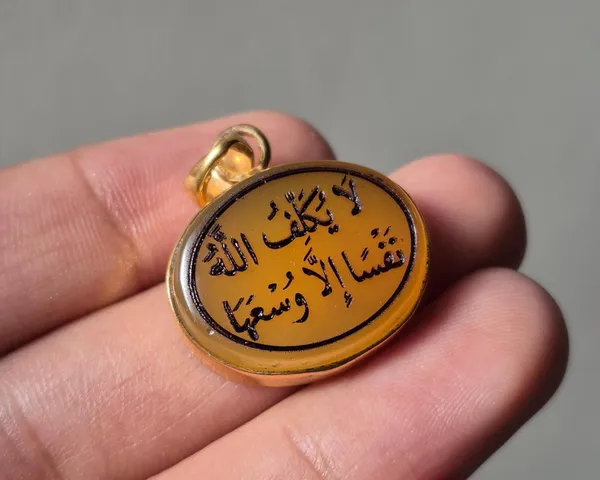Yellow_Agate_Gold_Plated_Islamic_Calligraphy_Pendant_For_Men