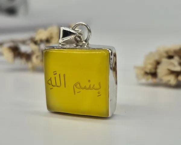 Yellow_Agate_Sterling_Silver_Bismillah_Engraved_Pendant_For_Men
