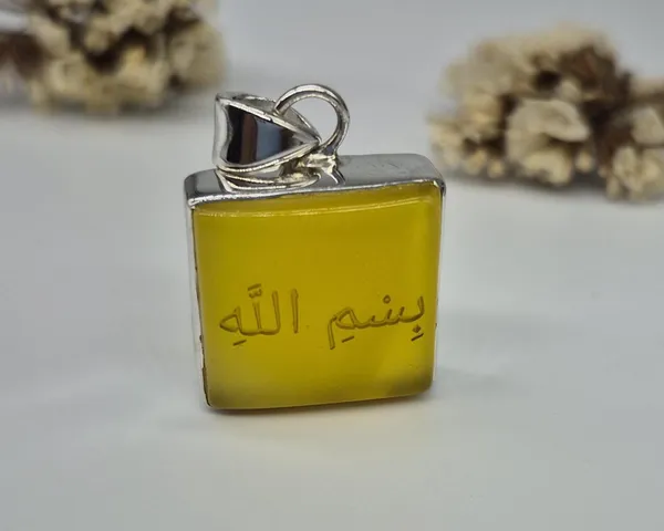 Yellow_Agate_Sterling_Silver_Bismillah_Engraved_Pendant_For_Men