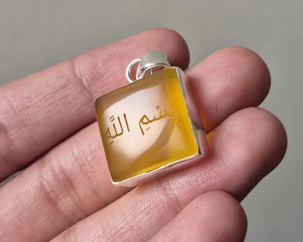 Yellow_Agate_Sterling_Silver_Bismillah_Engraved_Pendant_For_Men