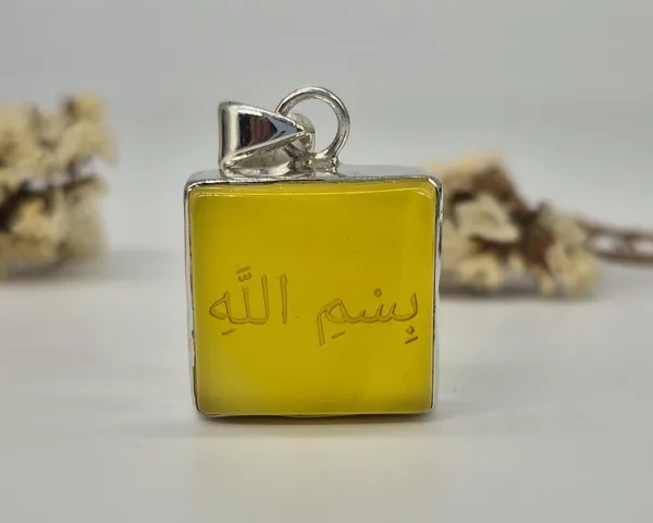 Yellow_Agate_Sterling_Silver_Bismillah_Engraved_Pendant_For_Men