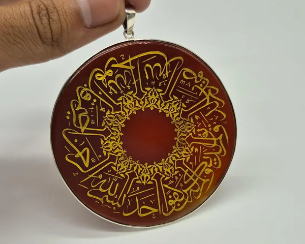Maroon_Agate_Sterling_Silver_Surah_Ikhlas_Engraved_Pendant_For_Men