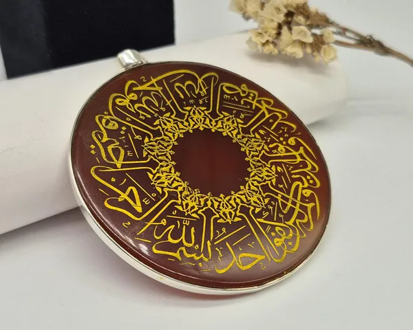Maroon_Agate_Sterling_Silver_Surah_Ikhlas_Engraved_Pendant_For_Men