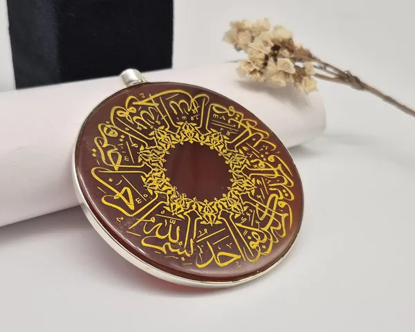 Maroon_Agate_Sterling_Silver_Surah_Ikhlas_Engraved_Pendant_For_Men