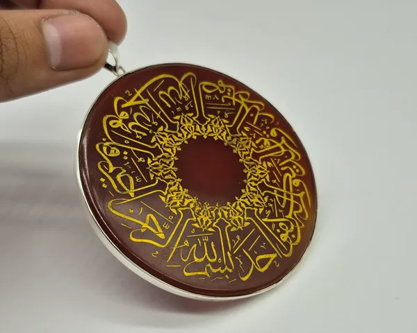 Maroon_Agate_Sterling_Silver_Surah_Ikhlas_Engraved_Pendant_For_Men