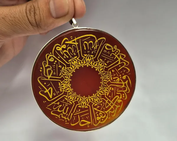Maroon_Agate_Sterling_Silver_Surah_Ikhlas_Engraved_Pendant_For_Men