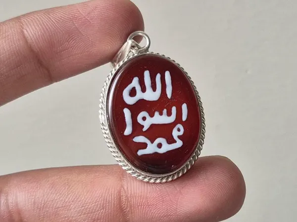 Maroon_Agate_925_Sterling_Silver_Prophet_Seal_Pendant_For_Men