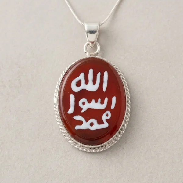 Maroon_Agate_925_Sterling_Silver_Prophet_Seal_Pendant_For_Men