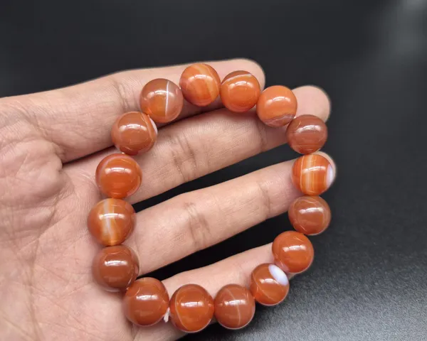 Maroon_Agate_Stone_Stretchable_Beaded_Bracelet_For_Men_And_Women